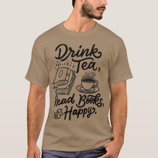 Camiseta Libros de lectura de té para beber Gusano Gusano l
