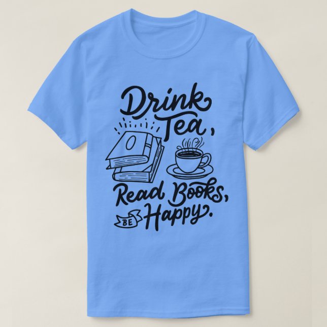 Camiseta Libros de lectura de té para beber Gusano Gusano l (Diseño del anverso)