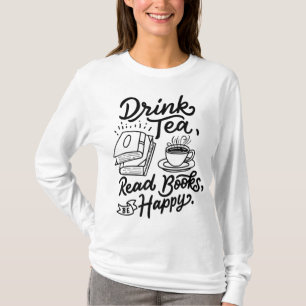 Camiseta Libros de lectura de té para beber Gusano Gusano l