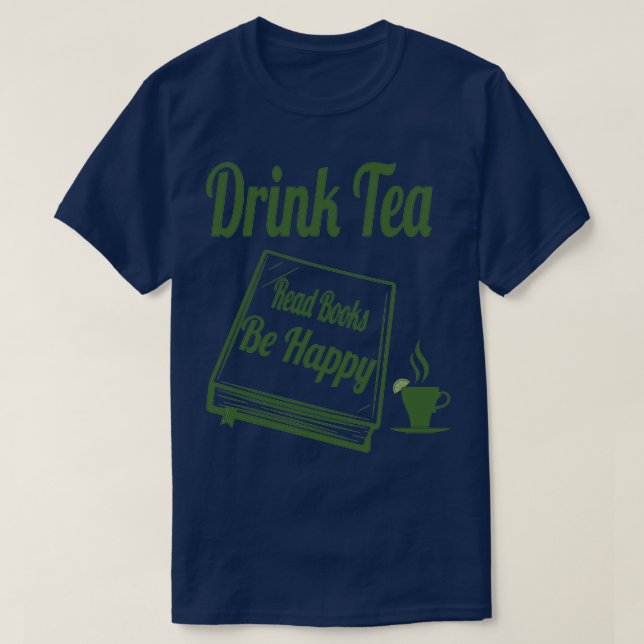 Camiseta Libros de lectura de té para beber regalos gracios (Diseño del anverso)