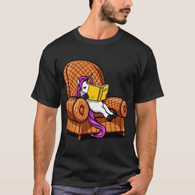 Camiseta Libros de lectura de unicornio (Anverso)