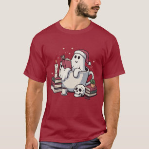 Camiseta Libros de lectura fantasma Navidad Profesor Gusano