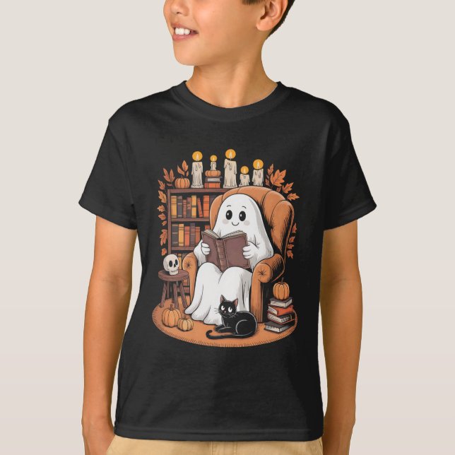 Camiseta Libros de lectura retro ghost (Anverso)