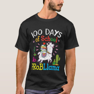 Camiseta Libros De Llama Felices 100 Días De Colegio Sin Pr