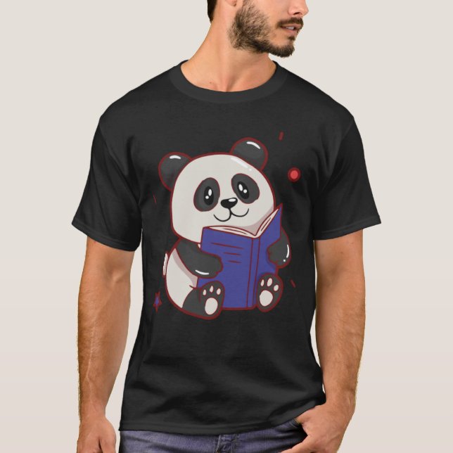 Camiseta libros de oso panda lindos (Anverso)