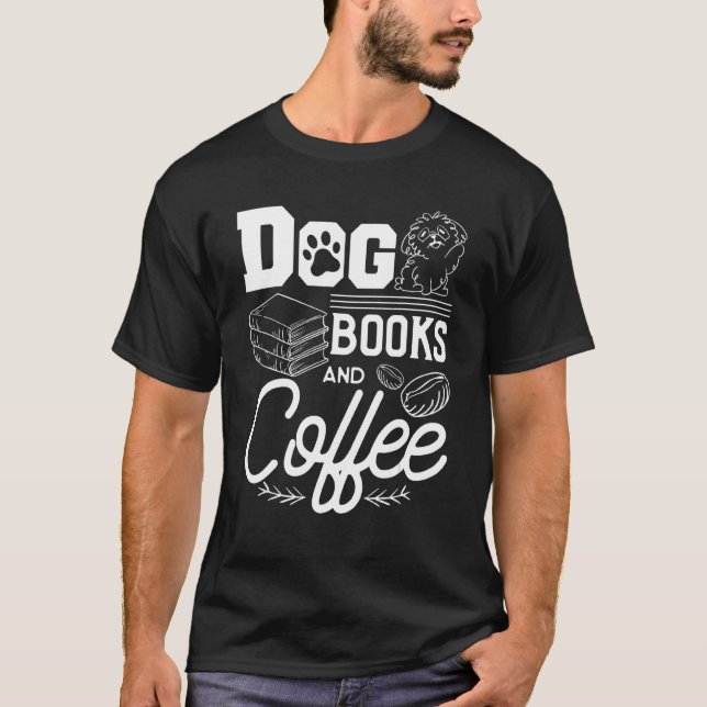 Camiseta Libros De Perro Y Cafetería (Anverso)