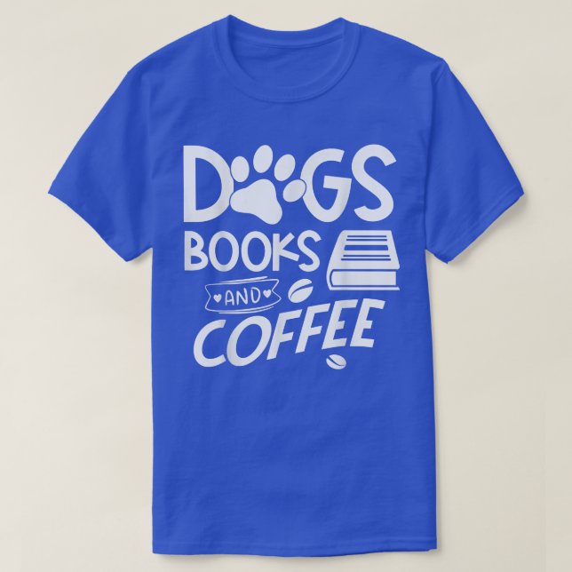 Camiseta Libros de perros y café (Diseño del anverso)