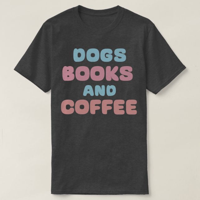 Camiseta Libros de perros y café 1 (Diseño del anverso)