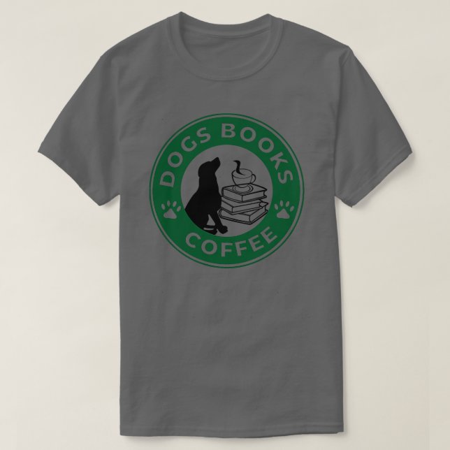 Camiseta Libros De Perros Y Café 2 (Diseño del anverso)