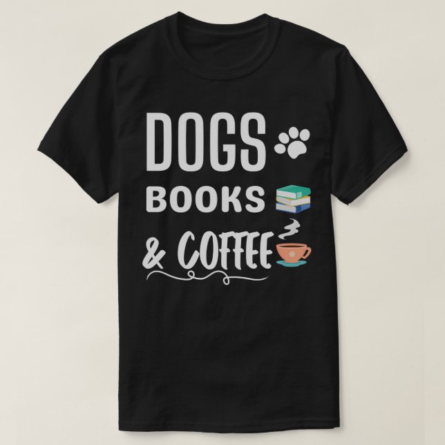 Camiseta Libros de perros y café (2) (Diseño del anverso)