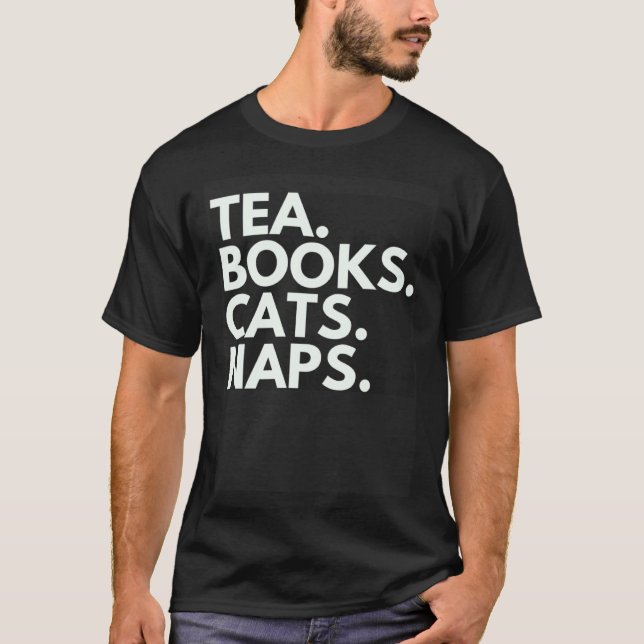 Camiseta Libros de Té Gatos Siestas (Anverso)