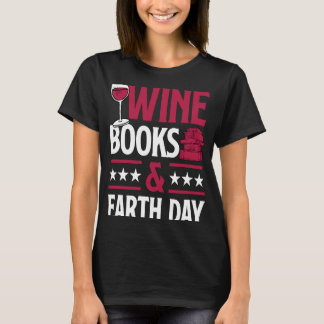 Camiseta Libros De Vino Y Libro De Amo Del Vino Rojo Del Dí