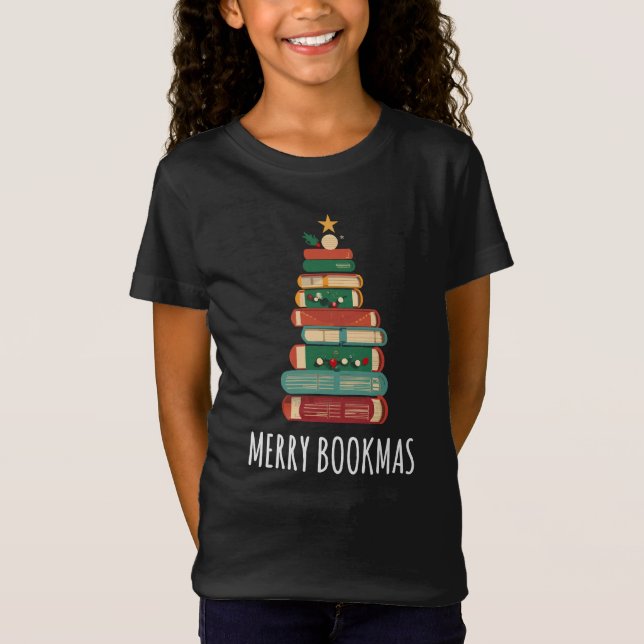 Camiseta Libros del Árbol de Navidad Merry Bookmas (Anverso)
