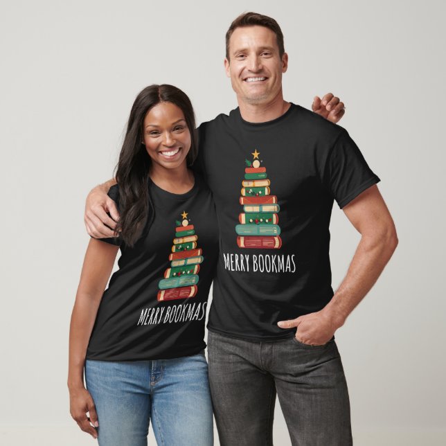 Camiseta Libros del Árbol de Navidad Merry Bookmas (Unisexo)