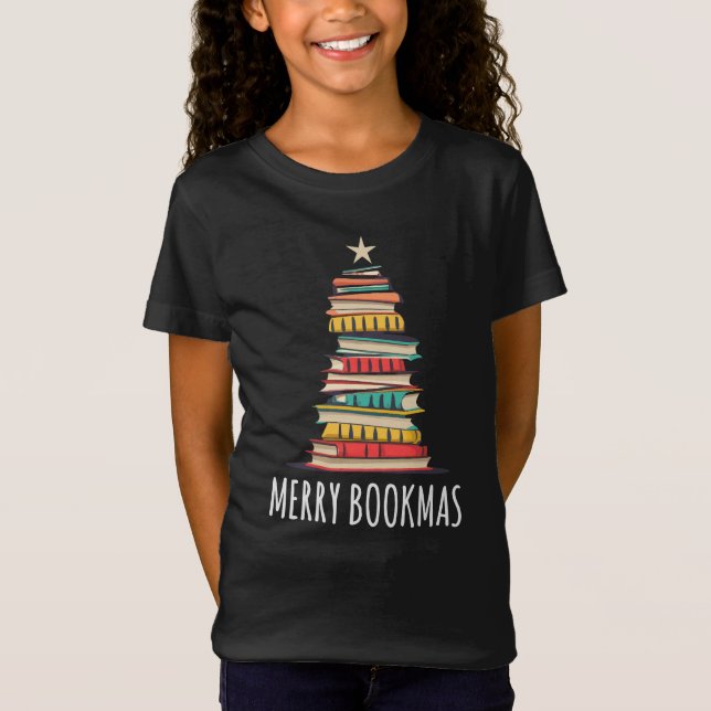 Camiseta Libros del Árbol de Navidad Merry Bookmas (Anverso)