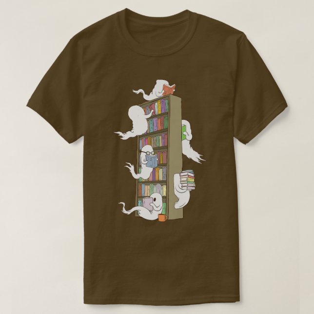 Camiseta Libros divertidos de Fantasmas obsesionados con el (Diseño del anverso)