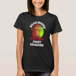Camiseta Libros Dragones de combate de gatos Librar el Drag