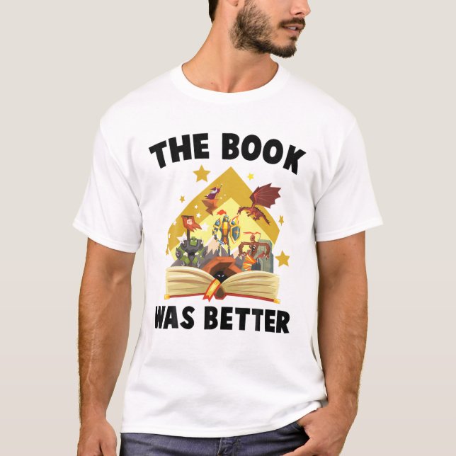 Camiseta Libros - El Libro Fue Mejor - Dragon - Wizard - Bo (Anverso)