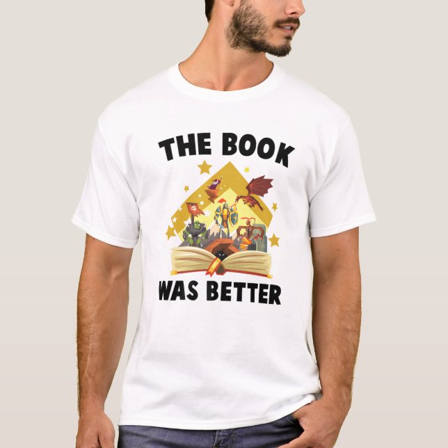 Camiseta Libros - El Libro Fue Mejor - Dragon - Wizard - Bo (Anverso)