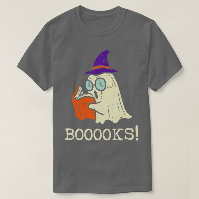 Camiseta Libros fantasma Boo divertido leyendo al profesor  (Diseño del anverso)