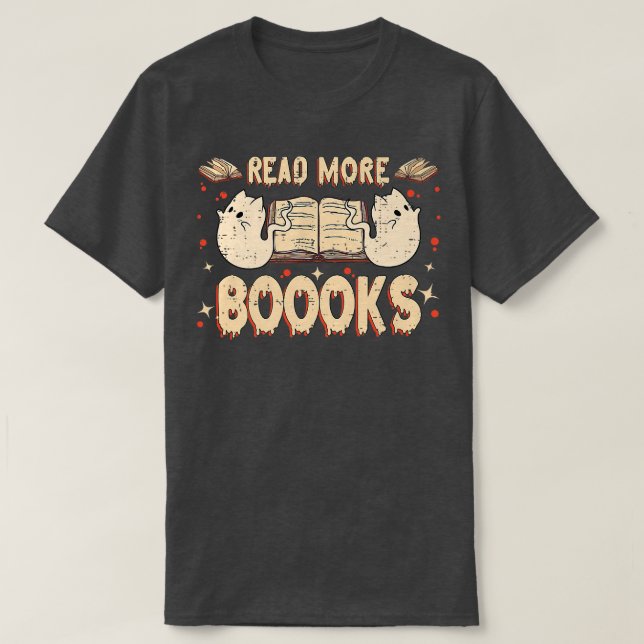 Camiseta Libros fantasma de Halloween Leer libros Bibliotec (Diseño del anverso)