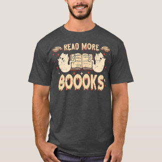 Camiseta Libros fantasma de Halloween Leer libros Bibliotec