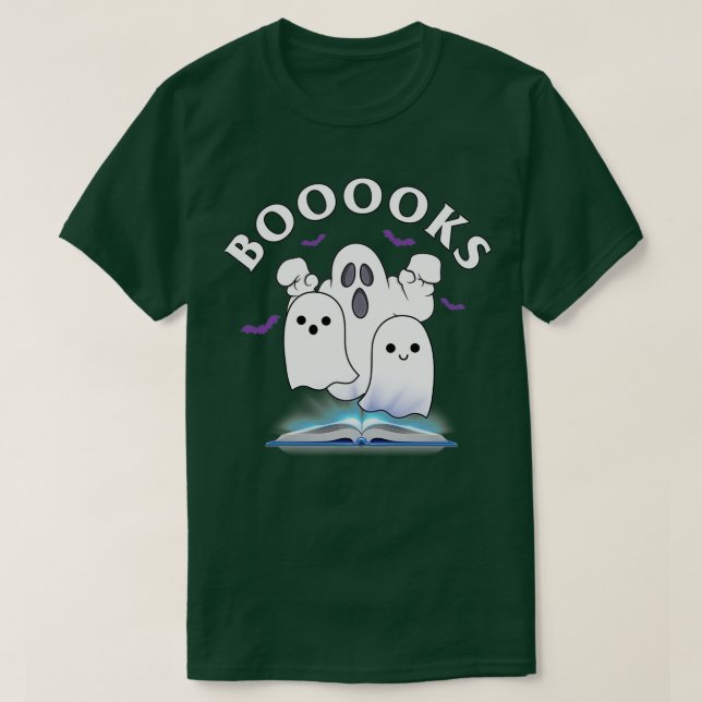 Camiseta Libros Fantasma Halloween Bookworm Librarian Funny (Diseño del anverso)