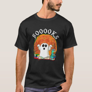 Camiseta Libros Fantasma Luna Boo Leer Libros Biblioteca Li