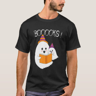 Camiseta Libros: Fantasma lunar Halloween Bookworm Tea bibl