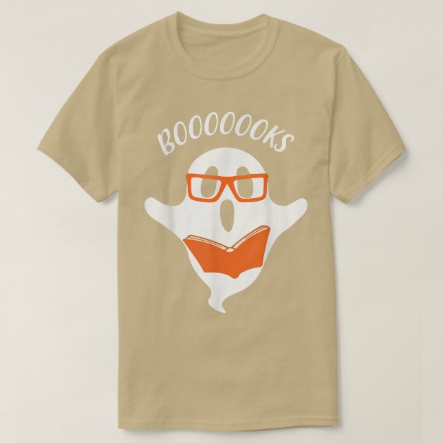 Camiseta Libros Fantasma T Shirt Boo Leer libros Biblioteca (Diseño del anverso)