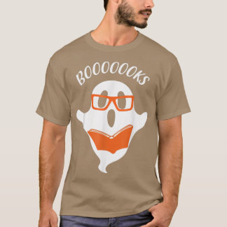 Camiseta Libros Fantasma T Shirt Boo Leer libros Biblioteca
