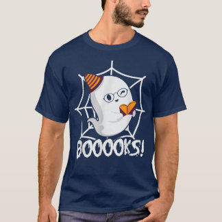 Camiseta Libros Fantasma T Shirt Boo Leer libros Biblioteca