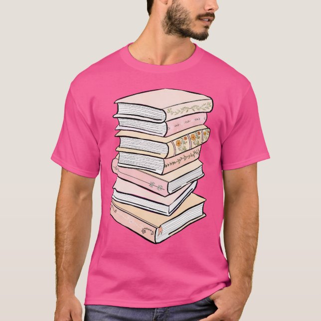 Camiseta Libros Florales Pastel (Anverso)