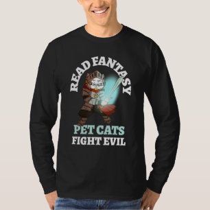 Camiseta Libros Gatos Mal Gracioso Knight Bookish Fantasy C