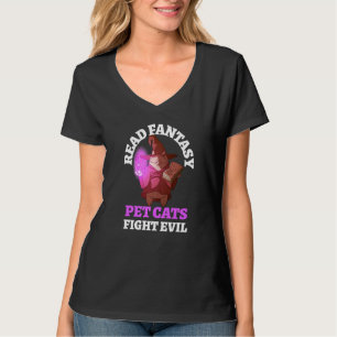 Camiseta Libros Gatos Malvados Bookworish Fantasy Wizard Ma