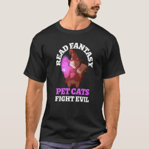 Camiseta Libros Gatos Malvados Bookworish Fantasy Wizard Ma