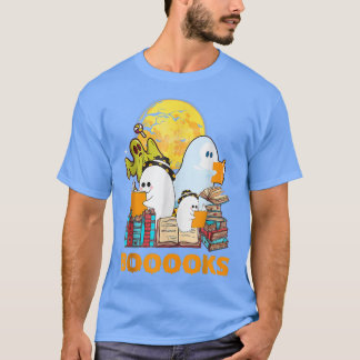Camiseta Libros Ghost Boo Leer libros Biblioteca Leer libro