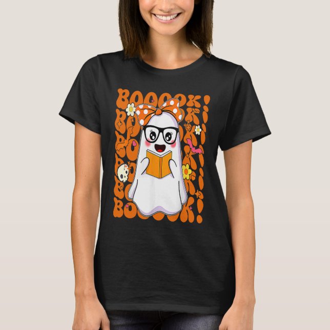 Camiseta Libros Ghost Boo Leer Libros Biblioteca Profesora  (Anverso)