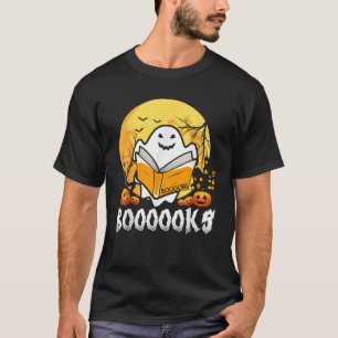Camiseta Libros Ghost Boo Leer libros Biblioteca Profesora 