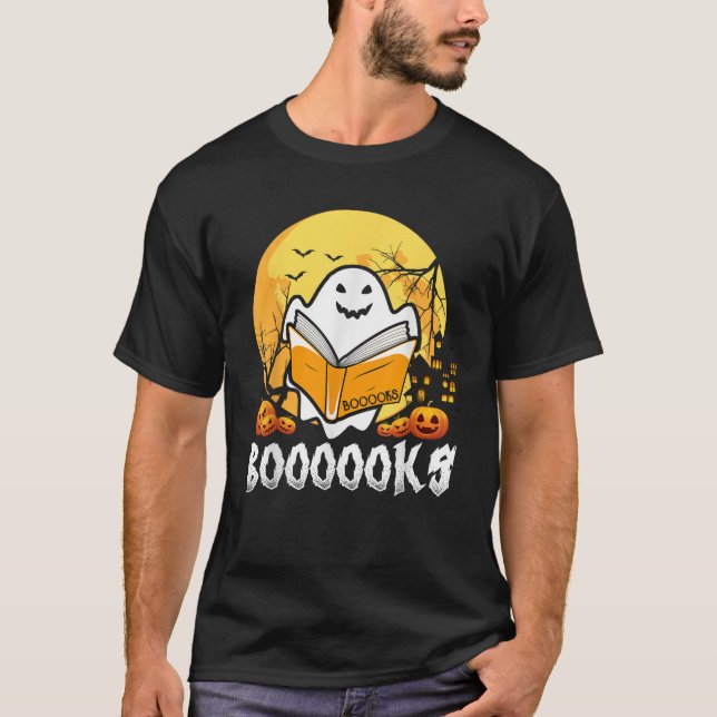 Camiseta Libros Ghost Boo Leer libros Biblioteca Profesora  (Anverso)