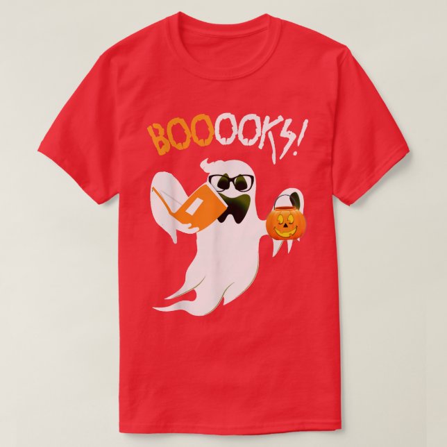 Camiseta Libros Ghost Boo Leer Libros Biblioteca Profesora  (Diseño del anverso)