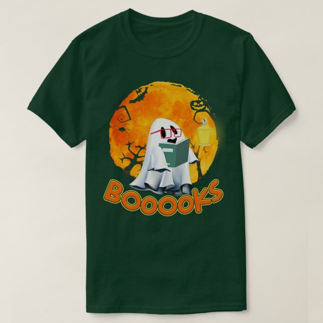 Camiseta Libros Ghost Boo Leer Libros Biblioteca Regalo Pro (Diseño del anverso)