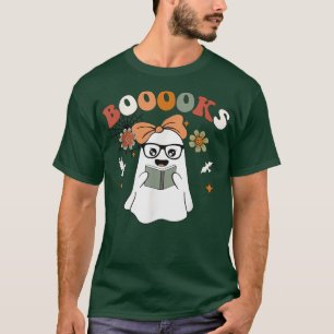 Camiseta Libros Groovy Ghost Reading Library Books Hallowee