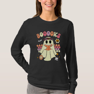 Camiseta Libros Groovy Libro Fantasma Lindo Retro Lectura H