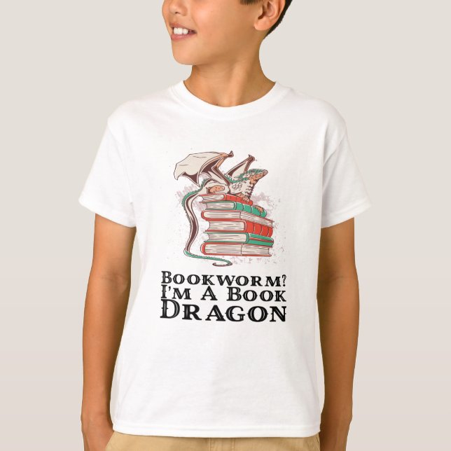 Camiseta Libros - ¿Gusano de biblioteca? Soy un dragón de l (Anverso)