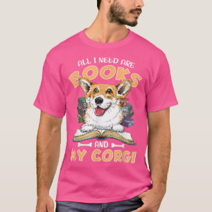 Camiseta libros lectores ropa, animales, perros corgi amant