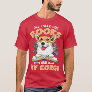 Camiseta libros lectores ropa, animales, perros corgi amant