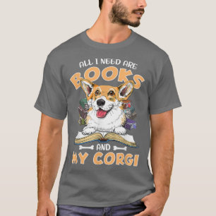 Camiseta libros lectores ropa, animales, perros corgi amant