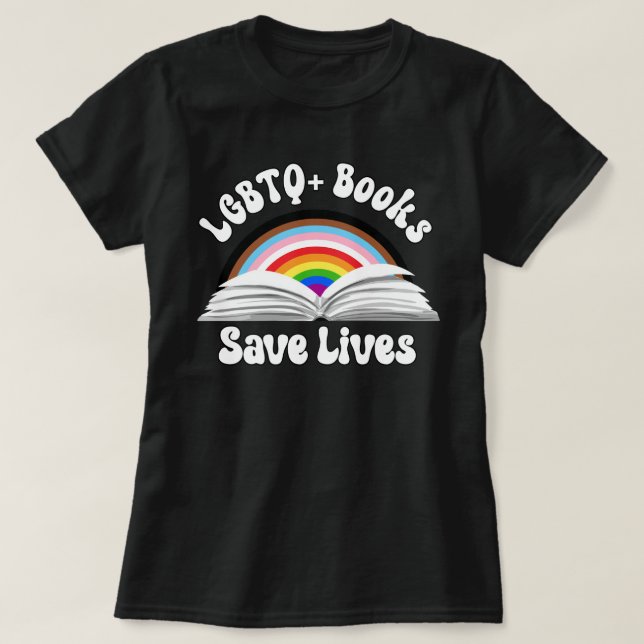 Camiseta Libros LGBTQ+ salvan vidas (Diseño del anverso)