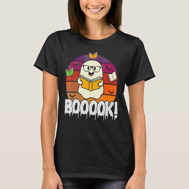 Camiseta Libros Libros Ghost Boo Leer Libros Biblioteca Lib (Anverso)